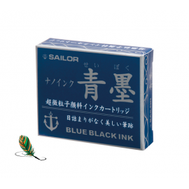 Cartuchos de tinta pigmentada azul-negra Sailor Sei-Boku